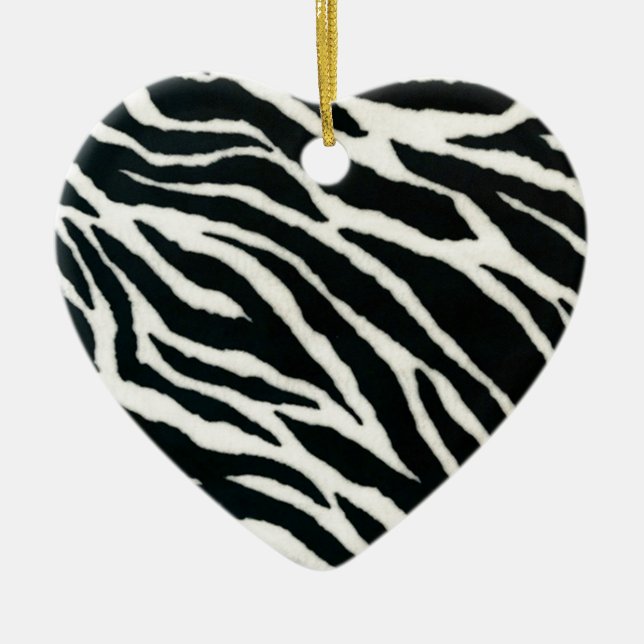 RAB Rockabilly Zebra tryck Black & White Julgransprydnad Keramik (Framsidan)