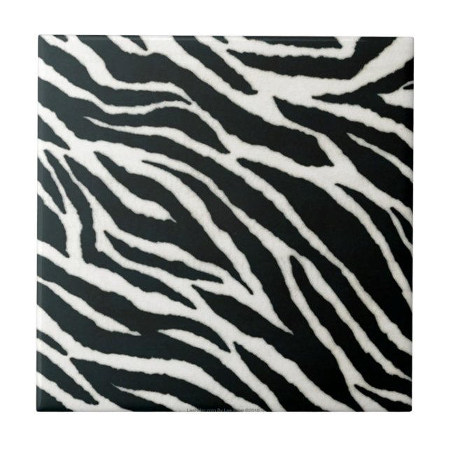 RAB Rockabilly Zebra tryck Black & White Kakelplatta (Framsidan)