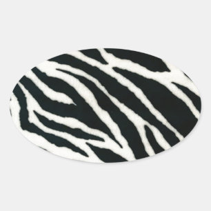 RAB Rockabilly Zebra tryck Black & White Ovalt Klistermärke
