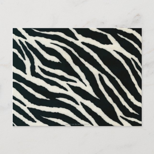 RAB Rockabilly Zebra tryck Black & White Vykort (Framsida)