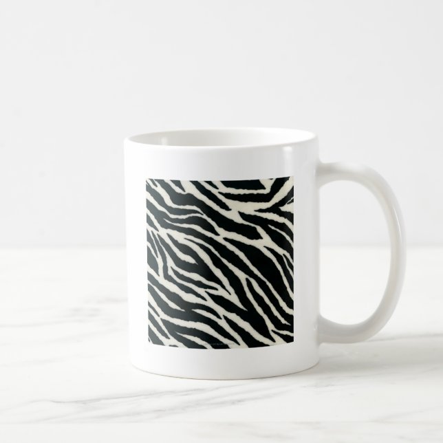 RAB Rockabilly Zebratryck Svart & Vit Kaffemugg (Höger)