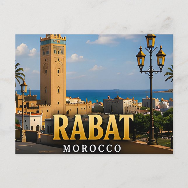 Rabat Hassan Tower och Atlantic Elegance Vykort (Framsida)