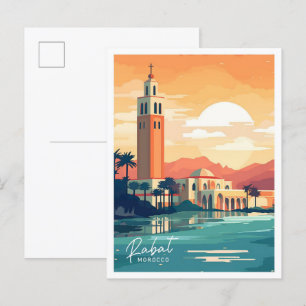 Rabat Marocko Afrika Resa Plats illustration Vykort