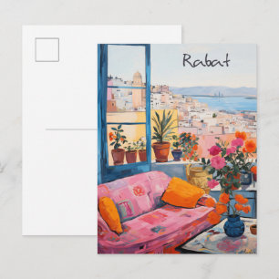 Rabat Marocko Resa Stad Målarbok Estetik Vykort