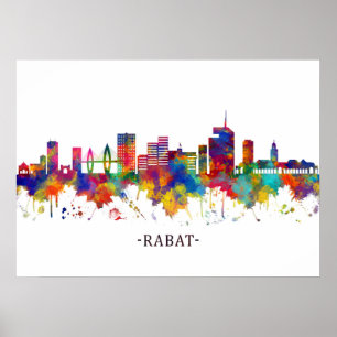 Rabat Marocko Skyline Poster
