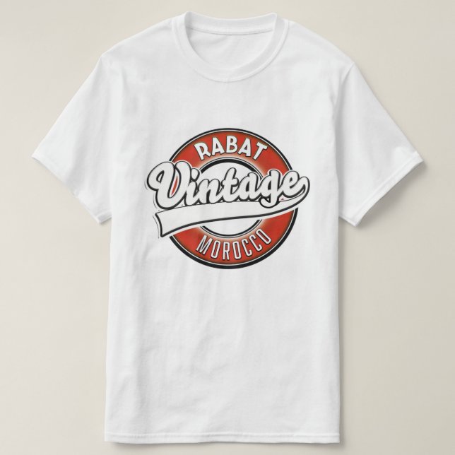Rabat Marocko vintage logotyp T Shirt (Design framsida)