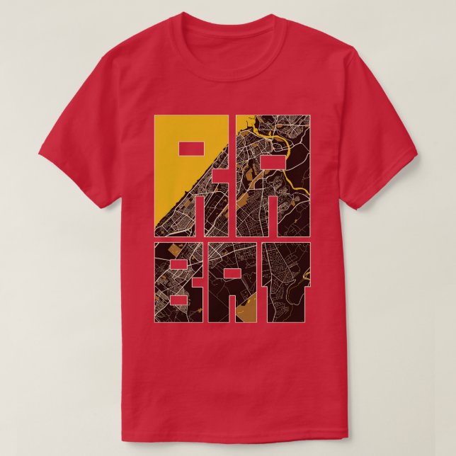 Rabat Marockos stad Karta Typography Pastel T Shirt (Design framsida)