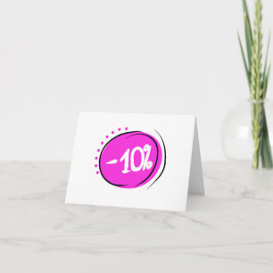 Rabatt 10 %. Säljfrämjande åtgärder, bonus, affärs Kort