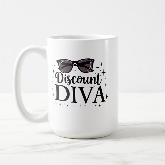 Rabatt Diva - Chic & Smart Shopping Queen Kaffemugg (Vänster)