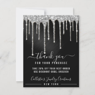 Rabatt för Chic Black Metallic Glitter-drivrutiner Tack Kort