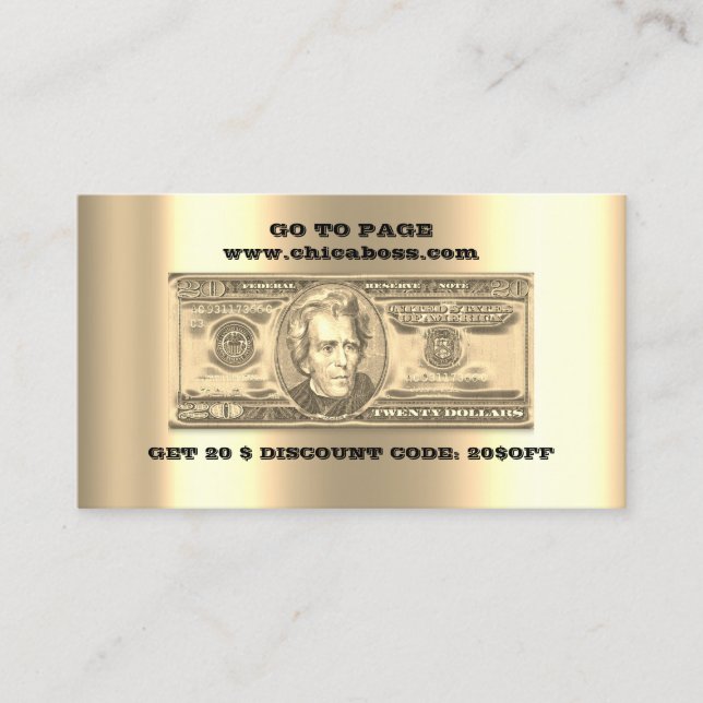 Rabatt Infoga kort 20$ QR-koderna Guld för Online  (Framsida)