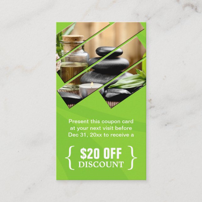 Rabatt kupong Zen Spa Salon-massageterapi (Framsida)