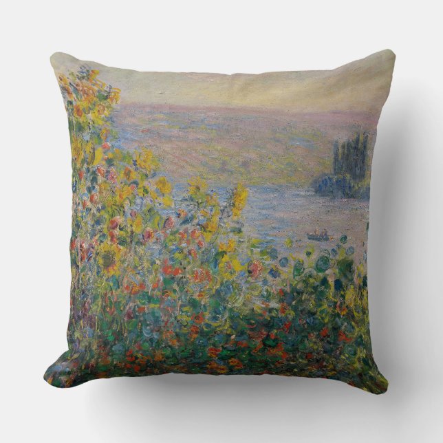 Rabatter vid Vétheuil, impressionistiskt landskap Kudde (Framsida)