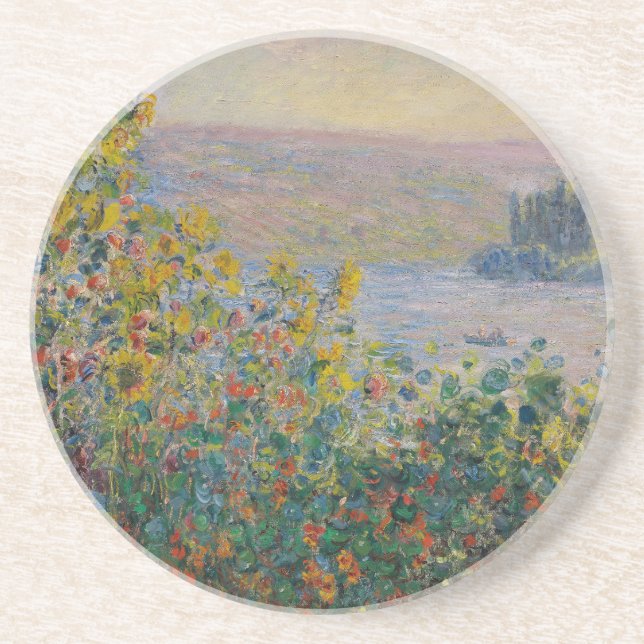 Rabatter vid Vétheuil, impressionistiskt landskap Underlägg (Framsidan)