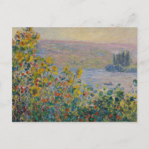 Rabatter vid Vétheuil, impressionistiskt landskap Vykort