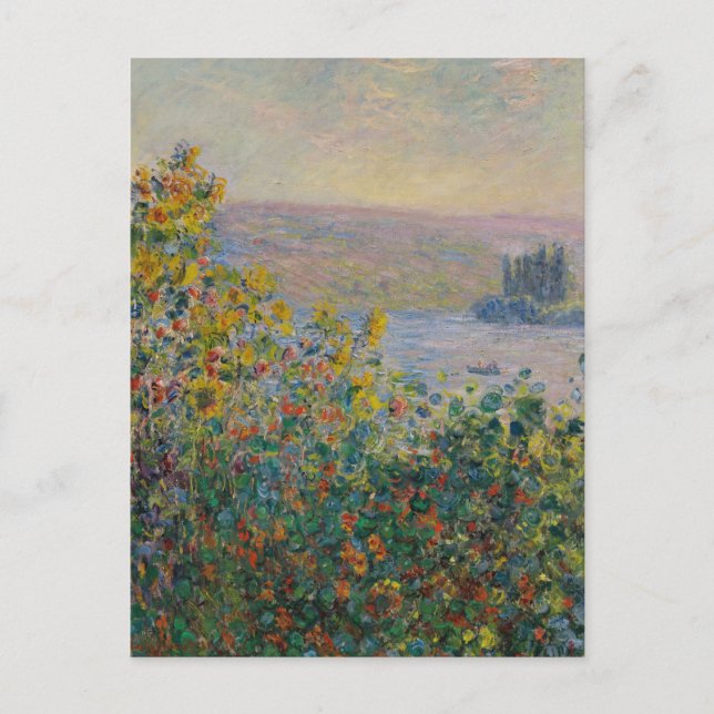 Rabatter vid Vétheuil Monet Vykort (Framsida)