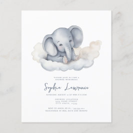 Rabatterad Baby Elefant på en Bebis Shower Inbjuda
