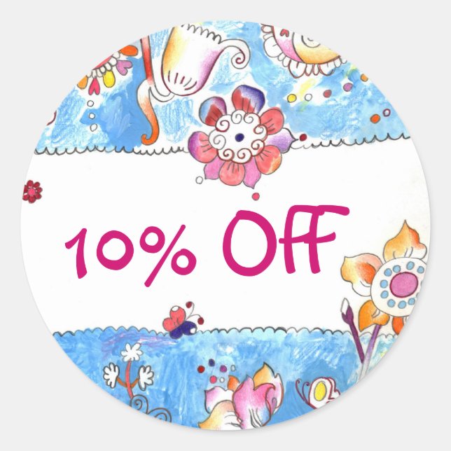 Rabattetikett Runt Klistermärke (Framsida)