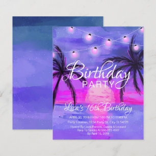 Rabattinbjudningar till Lila Beach Sunset Birthday