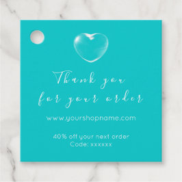 Rabattkod Logotyp Guld Heart Tack Ocean Gåvor Etiketter