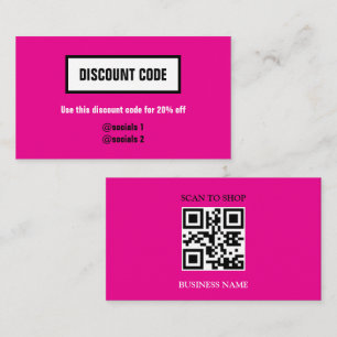 Rabattkod med QR-kod, Affärskort Visitkort