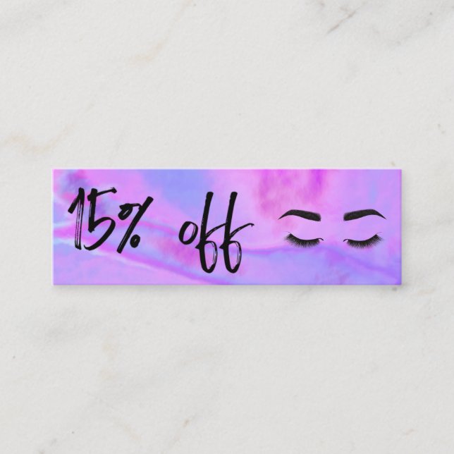 Rabattkort för Faux-holografiska snedstreck Mini Visitkort (Framsida)