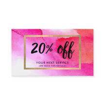 Rabattkort för fet Rosa-vattenfärger
