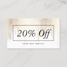 Rabattkort för Luxe Faux Guld Confetti Rain Mönste Visitkort