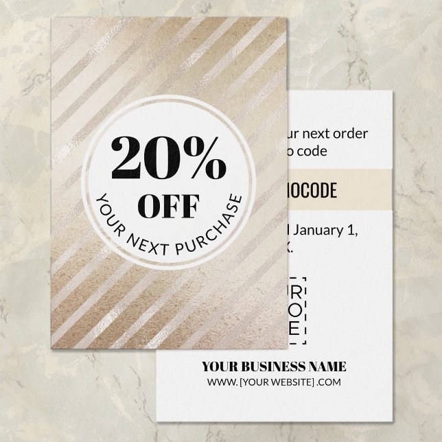 Rabattkort för promakod Guld Rand Visitkort (Skapare uppladdad)