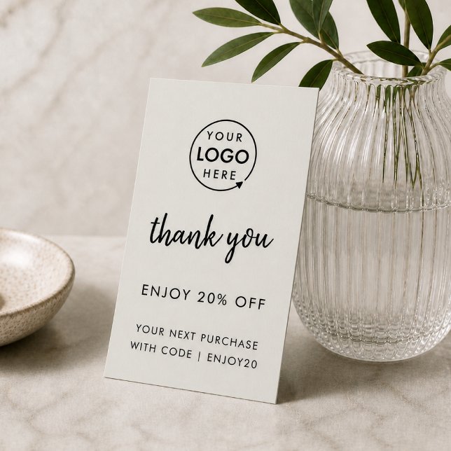 Rabattkort | Företag Tack Loajalitet Grå (Easy to customize branded enclosure cards for your small business)
