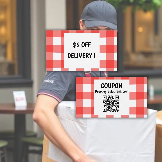 Rabattkupong för gingham-leverans rabattkort (Skapare uppladdad)