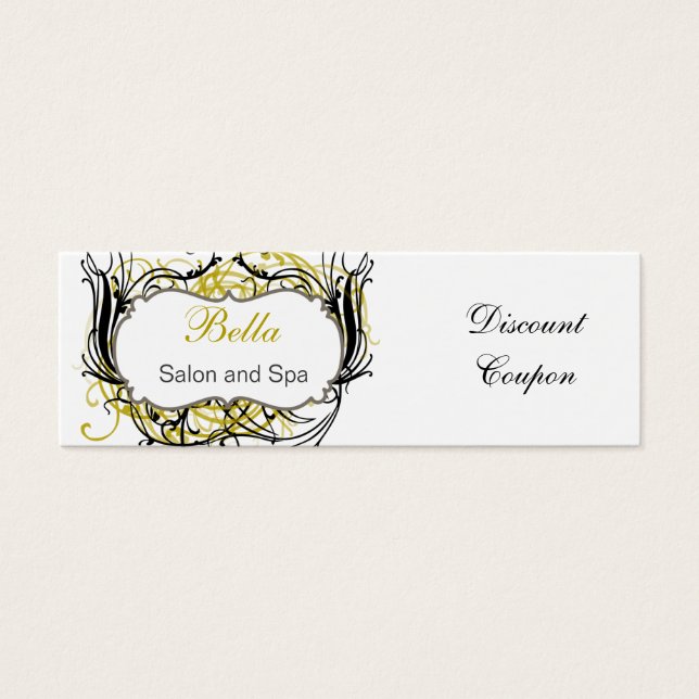 Rabattkupong för gult,svartvitt och Chic Litet Visitkort (Framsidan)