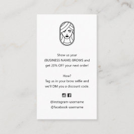 Rabattkupong för radbyte och lash-tillägg visitkort