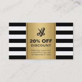 Rabattkupong Hair Salon Guld Black Scissor Rabattkort