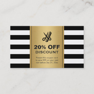 Rabattkupong Hair Salon Guld Black Scissor Rabattkort