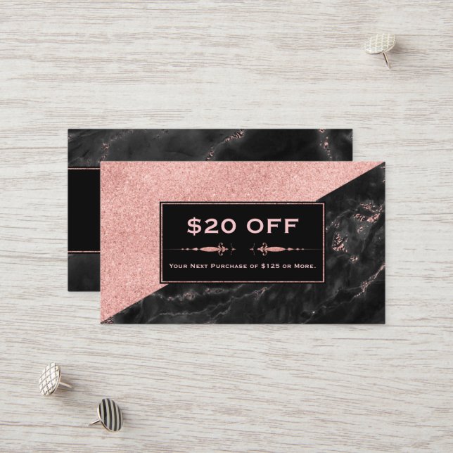 Rabattkupong Ro Guld Marble Beauty Salon Rabattkort (Fram/Back In Situ)