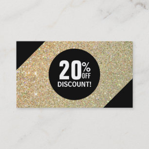 Rabattkupongränta Guld Glitter Black Mode Rabattkort