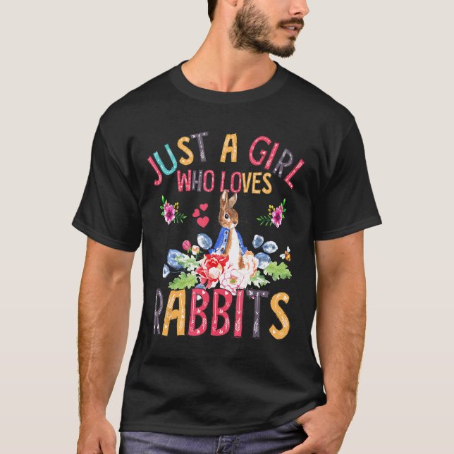 Rabbi. Bara en flicka som Kärlek kaniner T Shirt (Framsida)
