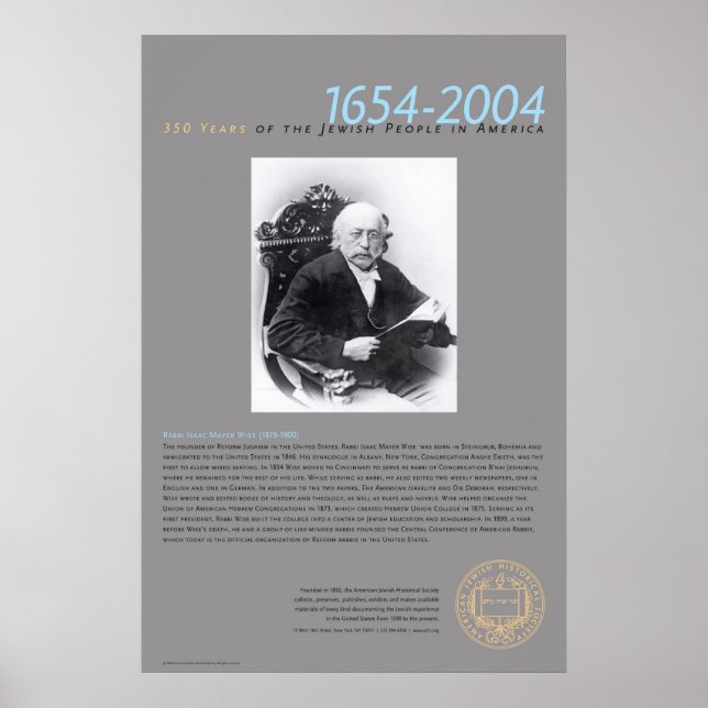 Rabbi Isaac Mayer Wise (1819-1900) Poster (Framsidan)