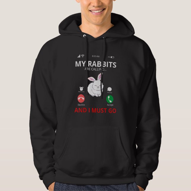 Rabbi mina kaniner ringer hoodie (Framsida)
