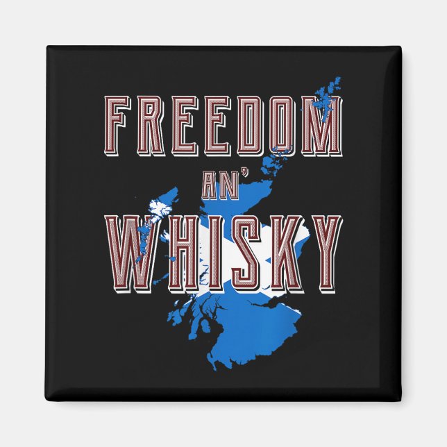 Rabbie Burns Quote Freedom Whisky Scottish Färg Magnet (Framsidan)