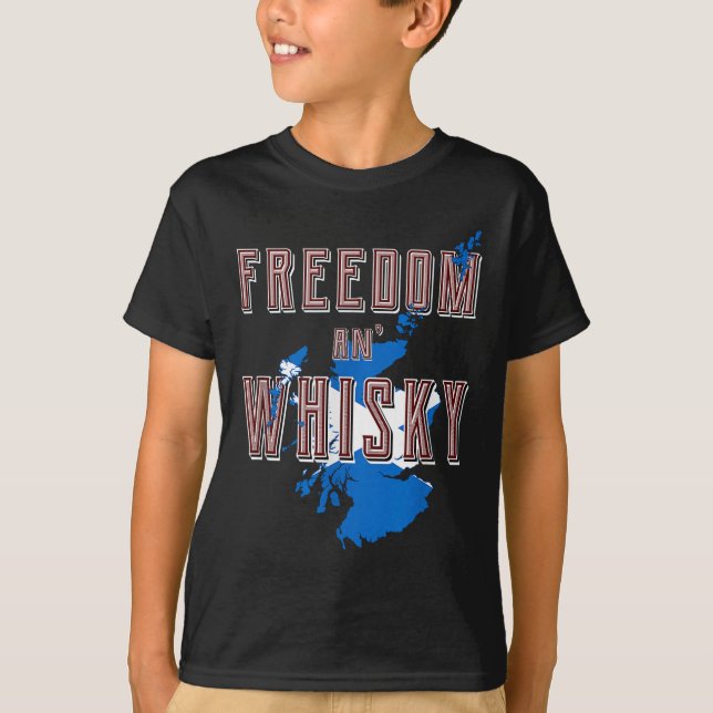 Rabbie Burns Quote Freedom Whisky Scottish Färg T Shirt (Framsida)