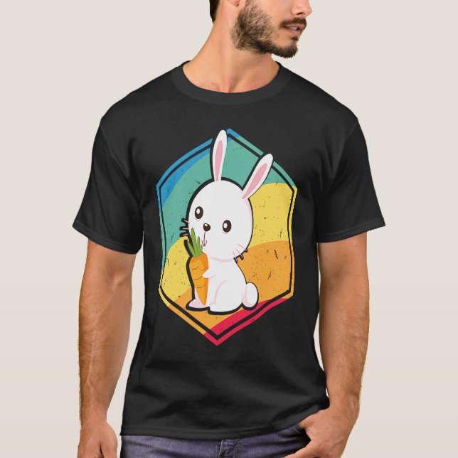 Rabbinen Retro Stil T Shirt (Framsida)