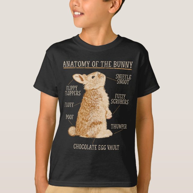 Rabbit Anatomy Bunny Lover Animal Pet Owner  T Shirt (Framsida)