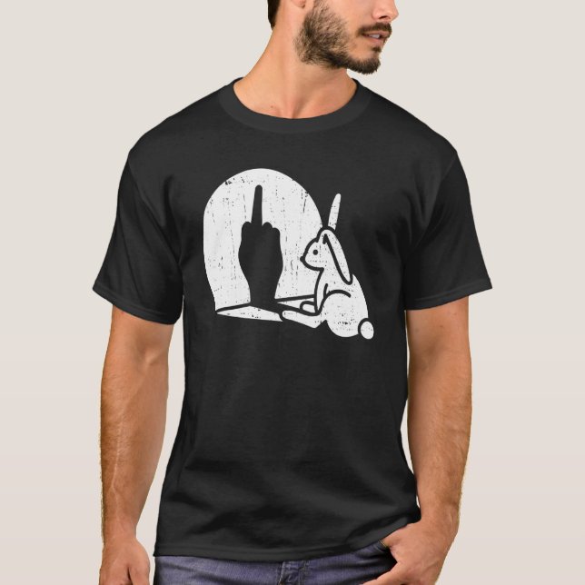 Rabbit Animal Bunny  Shadow Play Pun T Shirt (Framsida)