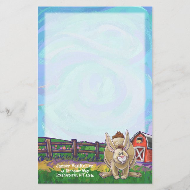 Rabbit Animal Parad skriver saker Brevpapper (Framsida)