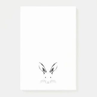Rabbit Ansikte Silhouette Post-it Block