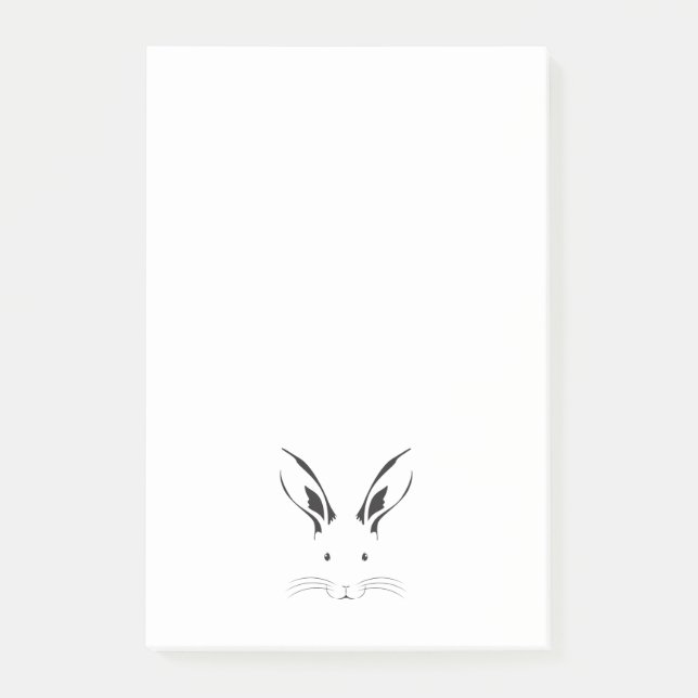 Rabbit Ansikte Silhouette Post-it Block (Framsida)