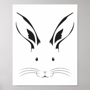 Rabbit Ansikte Silhouette Poster