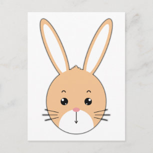 Rabbit ansikte vykort